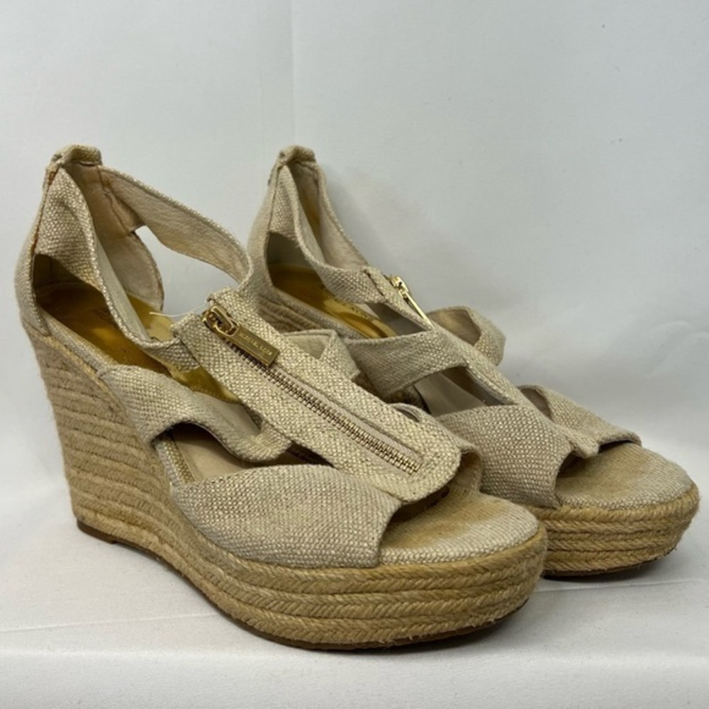 Michael Kors Espadrille Wedge Sandals w/ Front‎ Zip! US 8